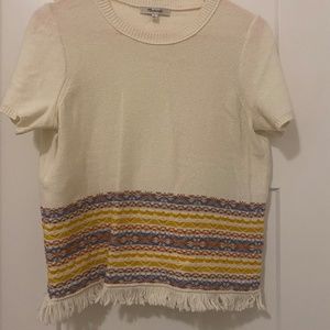 Madewell fringed sweater tee shirt small